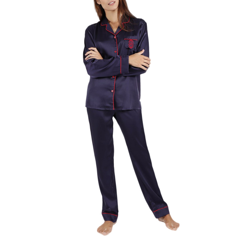 Pyjama satin tenue d'intérieur chemise et pantalon Classic