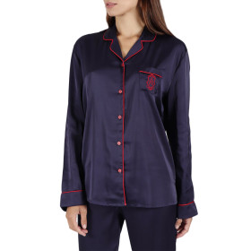 Pyjama satin tenue d'intérieur chemise et pantalon Classic