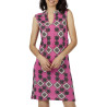 Robe estivale sans manches Art Deco fuchsia