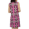 Robe estivale sans manches Art Deco fuchsia