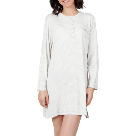 Chemise de nuit Do Not Forget To Smile gris