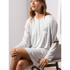 Chemise de nuit Do Not Forget To Smile gris