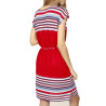 Robe estivale manches courtes Elegant Stripes rouge