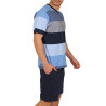 Tenue d'intérieur pyjama short t-shirt Stay Stripes bleu