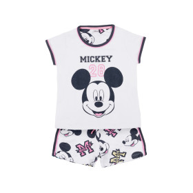 Pyjama short t-shirt Mickey 28 Disney blanc