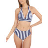 Bas maillot de bain taille haute Rayas Marineras bleu