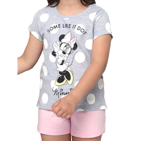Pyjama short t-shirt Minnie Dots Disney gris