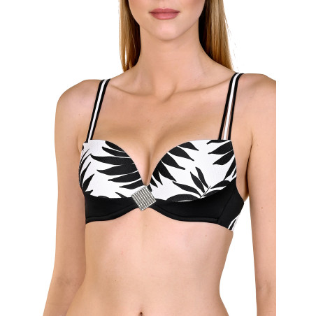 Haut maillot de bain push-up Ocean City noir