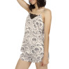 Pyjama short caraco White Flowers gris