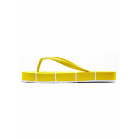 Tongs de plage rayées jaune