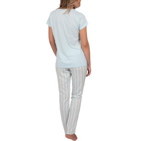 Tenue d'intérieur pyjama pantalon t-shirt Classic Stripes bleu