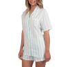 Pyjama chemise short Classic Stripes bleu