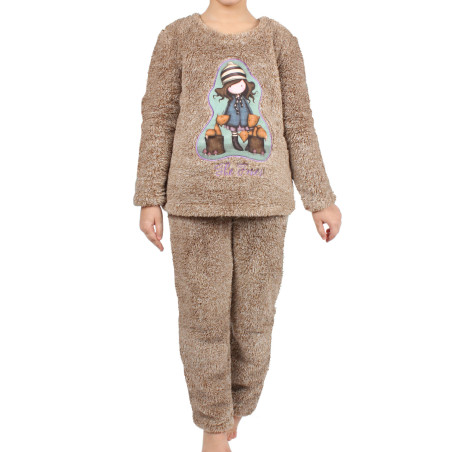 Pyjama manches longues pantalon Corel The Foxes marron