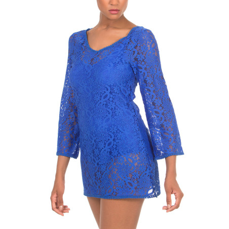 Robe de plage courte bleu