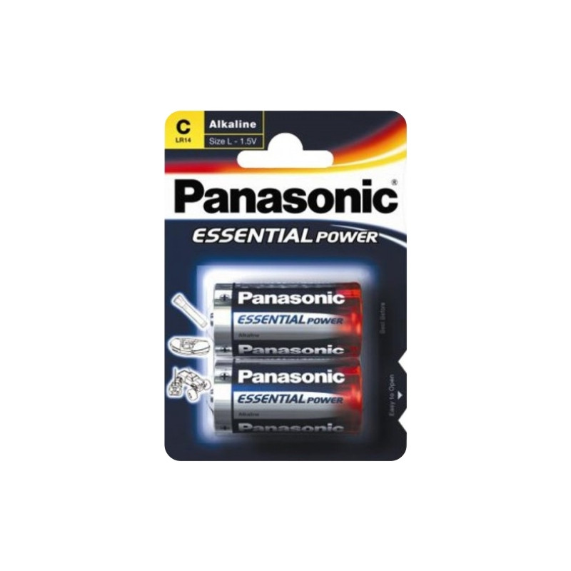 2 C LR14 ALKALINE PANASONIC BATTERIES