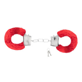 MENOTTES DE PELUCHE LOVE CUFFS CRUSHIOUS ROUGES