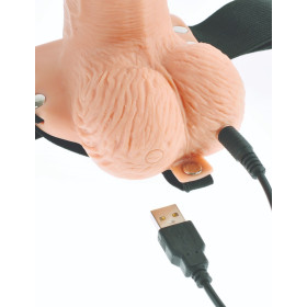 6" HOLLOW RECHARGEABLE STRAP-ON WITH REMOTE FETISH FANTASY SERIES