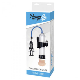 FINGER TOUCH SENSE VIBRATING PENIS PUMP WITH STROKER CLEAR