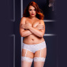 CROTCHLESS SHORTS WITH GARTERS 3122 BACI WHITE