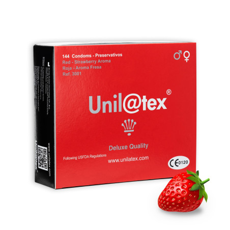 BOX OF 144 RED STRAWBERRY CONDOMS