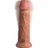 KING COCK - ELITE GODE RÉALISTE VIBRANT & SILICONE 20.3 CM CARAMEL