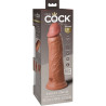 KING COCK - ELITE GODE RÉALISTE VIBRANT & SILICONE 20.3 CM CARAMEL