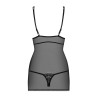 OBSESSIVE 840-CHE CHEMISE AND THONG BLACK