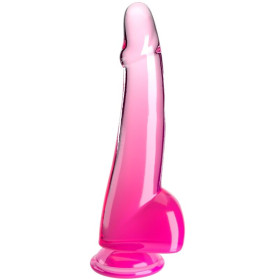 KING COCK - CLEAR GODE  TESTICULES 19 CM ROSE