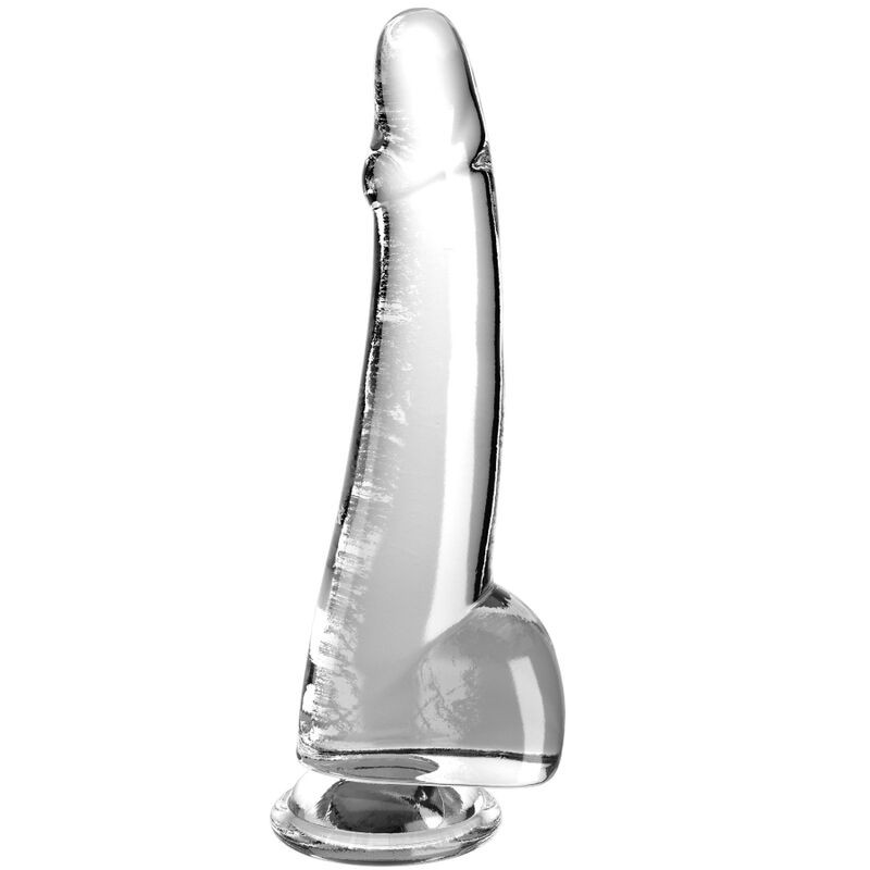 KING COCK - CLEAR GODE  TESTICULES 19 CM TRANSPARENT