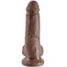 KING COCK - 7 GODE MARRON AVEC BOULES 17.8 CM