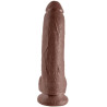 KING COCK - 9 GODE MARRON AVEC BOULES 22.9 CM