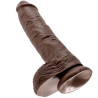 KING COCK - 10 GODE MARRON AVEC BOULES 25.4 CM