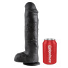 KING COCK - 11 GODE NOIR AVEC BOULES 28 CM