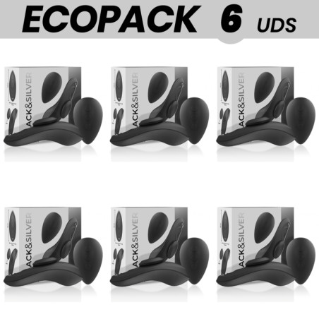 ECOPACK 6 UNITÉS - CULOTTE VIBRANTE RECHARGEABLE EN SILICONE BLACK&SILVER PRESTON NOIRE