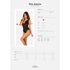 Chic Amoria body ouvert - Noir