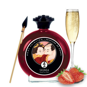 Peinture de corps embrassable - Vin pétillant à la fraise