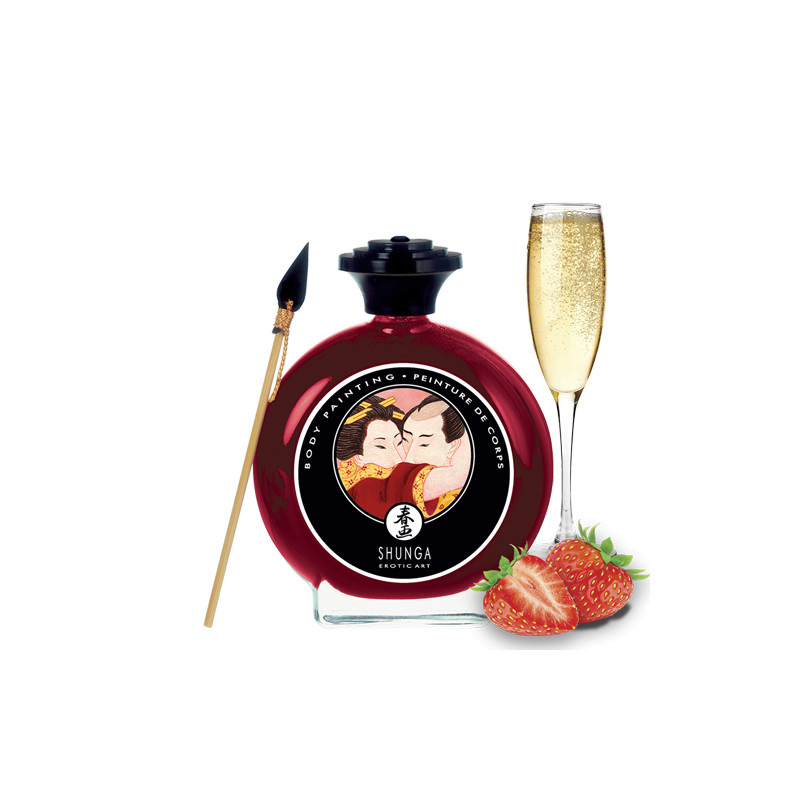 Peinture de corps embrassable - Vin pétillant à la fraise