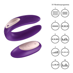 Stimulateur pour couple Satisfyer Double Plus Remote - Violet