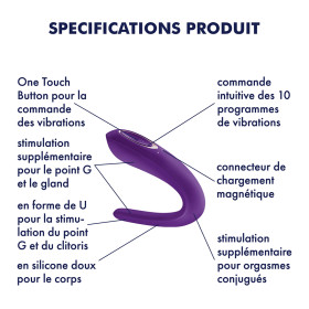 Stimulateur pour couple Satisfyer Double Classic - Violet