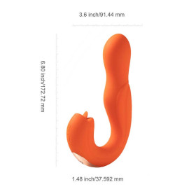 Joi - Vibromasseur tête rotative et stimulateur clitoridien - orange