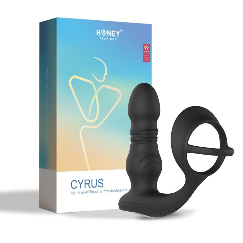 Cyrus - Vibromasseur de prostate va et vient contrôlé par application - Noir