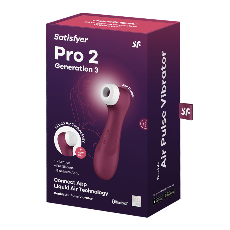 Pro 2 Génération 3 Air pluse Connect App et vibration - Vin rouge Satisfyer