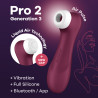 Pro 2 Génération 3 Air pluse Connect App et vibration - Vin rouge Satisfyer