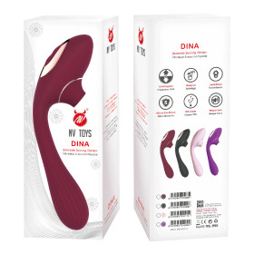 2 en 1 stimulateur de clitoris sur membrane et vibromasseur point G USB bordeau flexible DINA - WS-NV017WIN