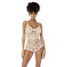 Body blanc transparent Celina avec dentelle brodée florale