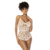 Body blanc transparent Celina avec dentelle brodée florale