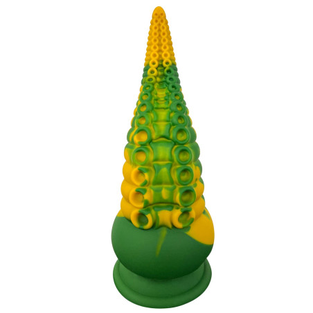 Gode ventouse tentacule Kraken vibrant 21 cm vert et jaune - WS-NV101A