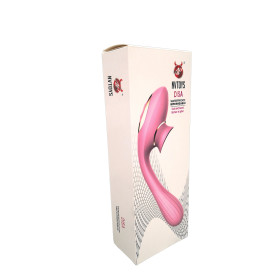 2 en 1 Stimulateur de clitoris avec langue et vibromasseur pour G USB flexible rose DISA - WS-NV025PNK