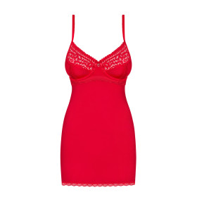 OBSESSIVE JOLIEROSE CHEMISE AND THONG RED