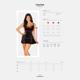 OBSESSIVE LAURISE BABYDOLL AND THONG BLACK